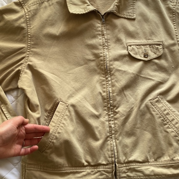 Vintage GAP Canvas Harrington Jacket Men M Tan Boxy Preppy Classic Retro Y2K - Picture 8 of 16